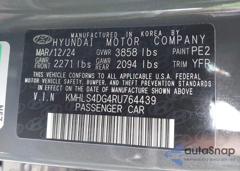 2024 Hyundai Elantra Sel из США, поврежденный, VIN KMHLS4DG4RU764439